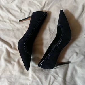 Coach Dark Blue Suede Heels